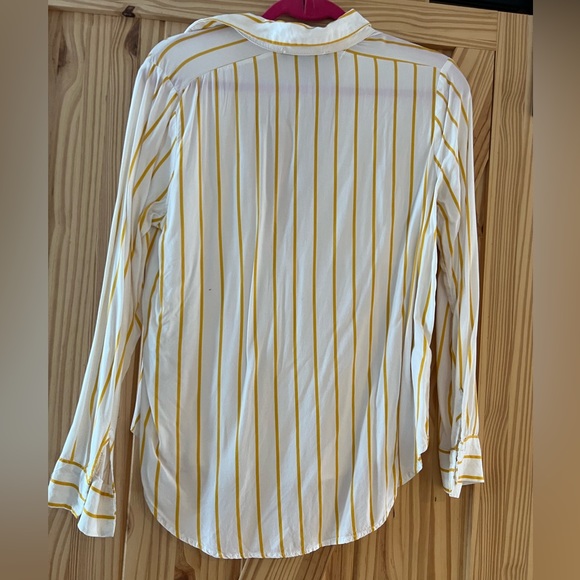 Yellow Stripped Button Up Top - Picture 2 of 3